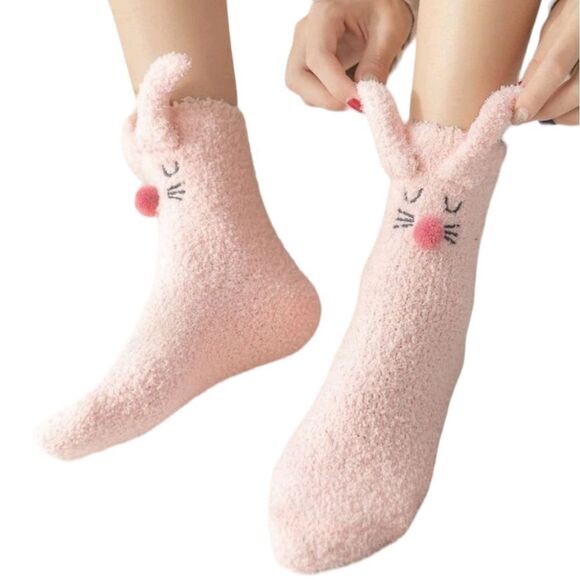 Bunny Ears Fuzzy Socks - Picture 2 of 3